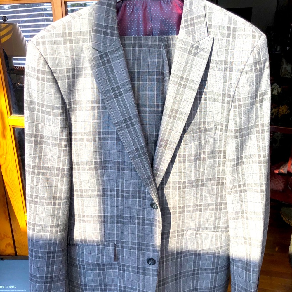 Charcoal Gray Plaid Suit